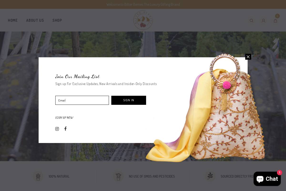 bitterberriesindia.com homepage screenshot
