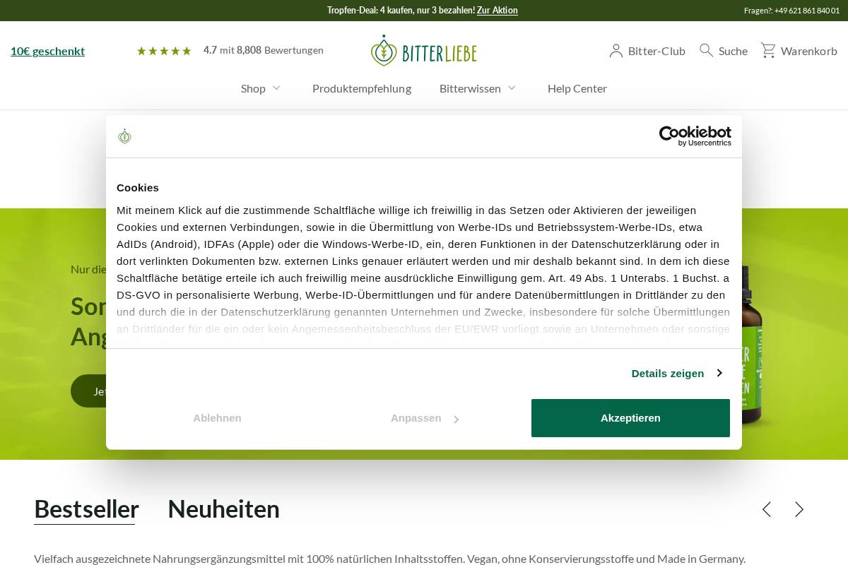 bitterliebe.com homepage screenshot