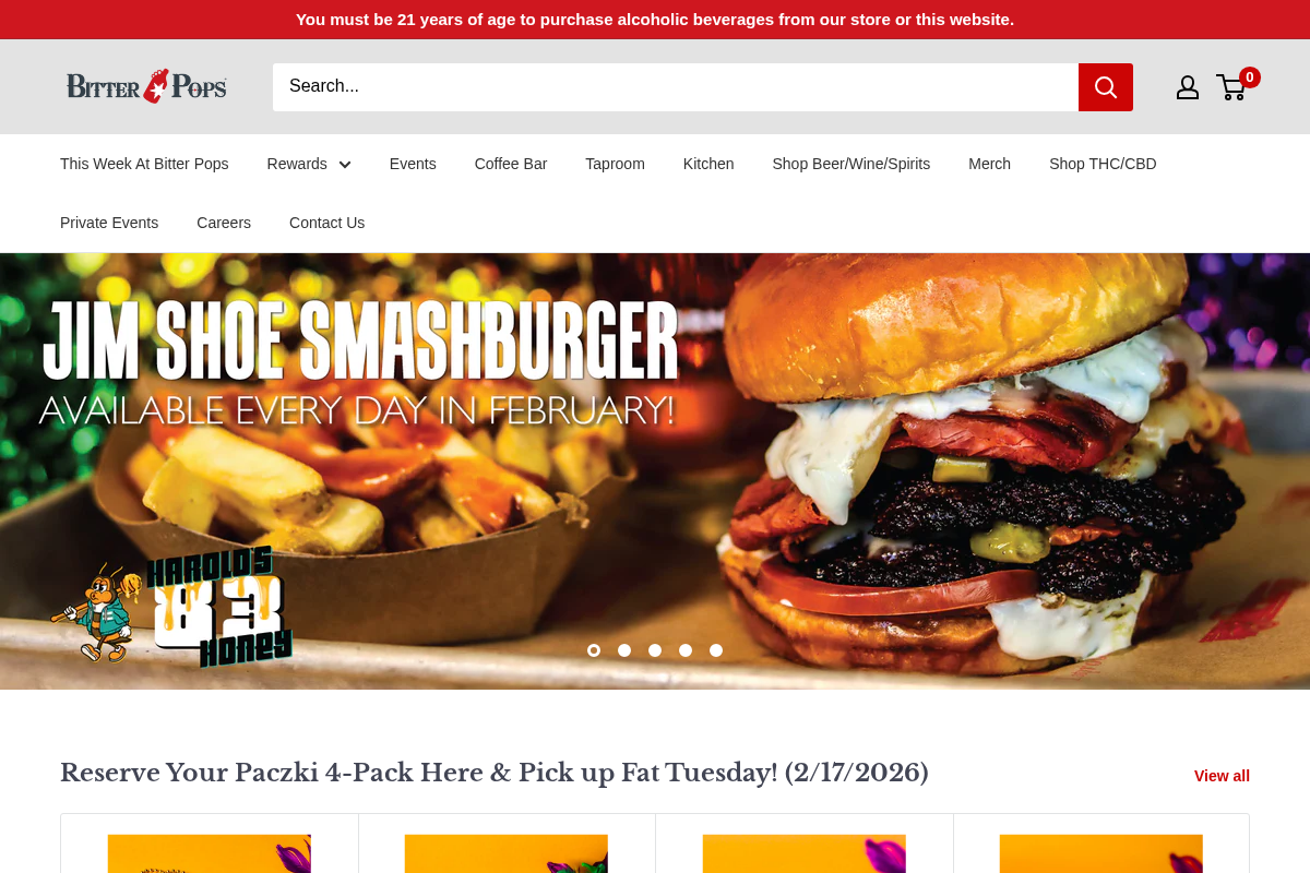 Bitter Pops homepage screenshot