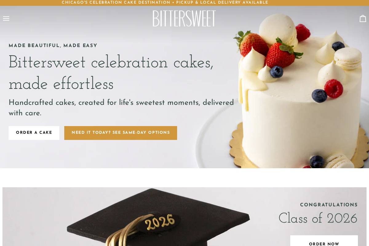 bittersweetpastry.com homepage screenshot