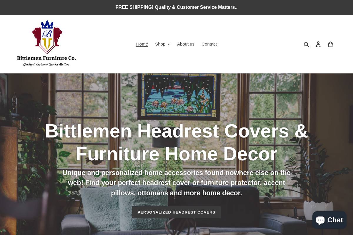bittlemenheadrestcovers.com homepage screenshot