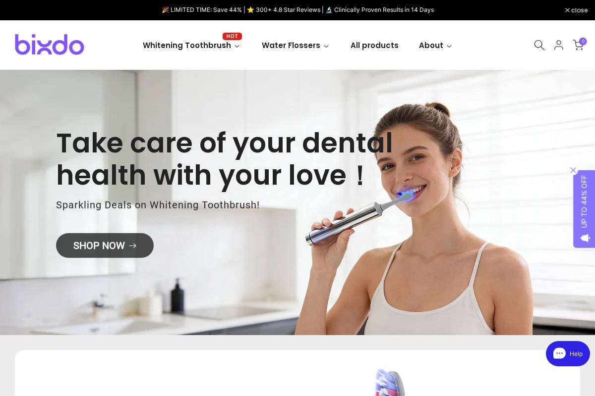 bixdo Oral Care homepage screenshot