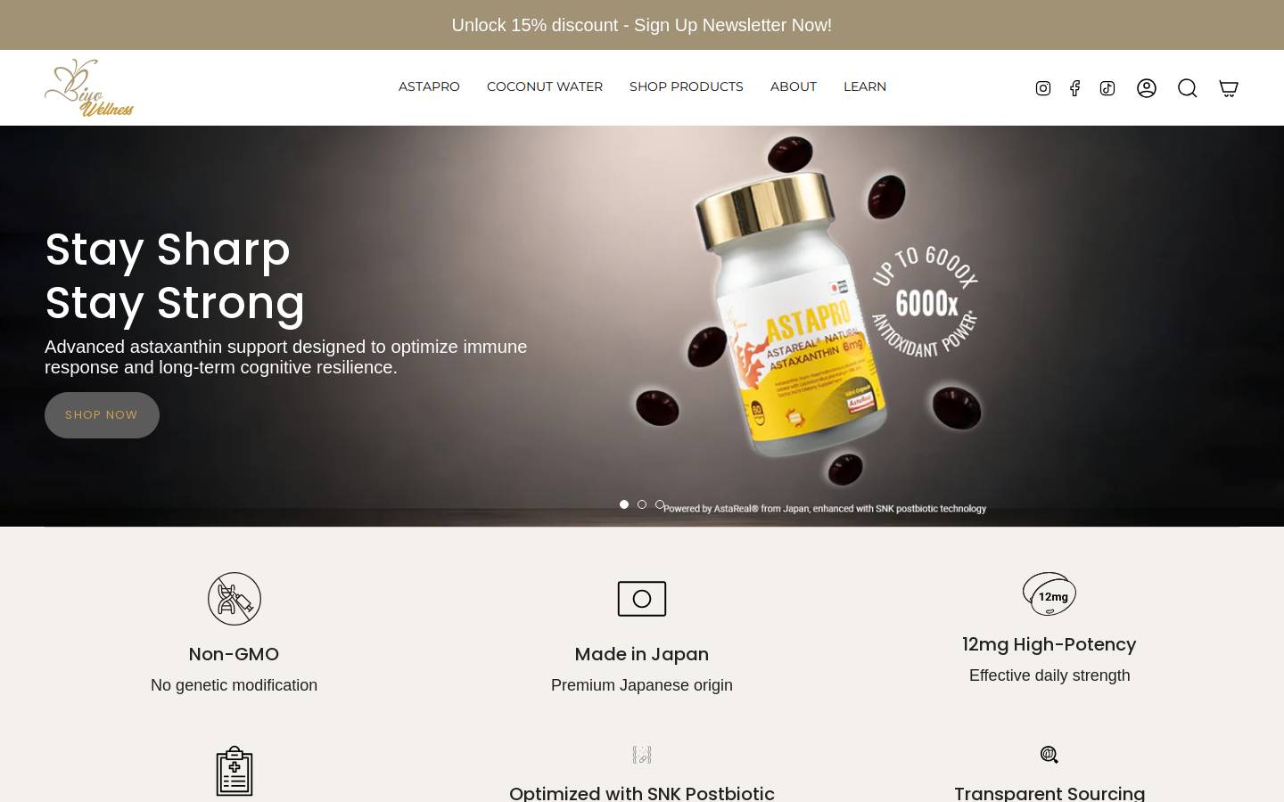 biyowellness.com homepage screenshot