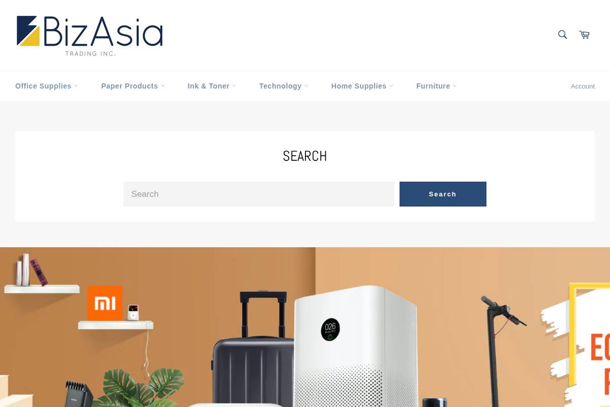 bizasiatrading.com homepage screenshot