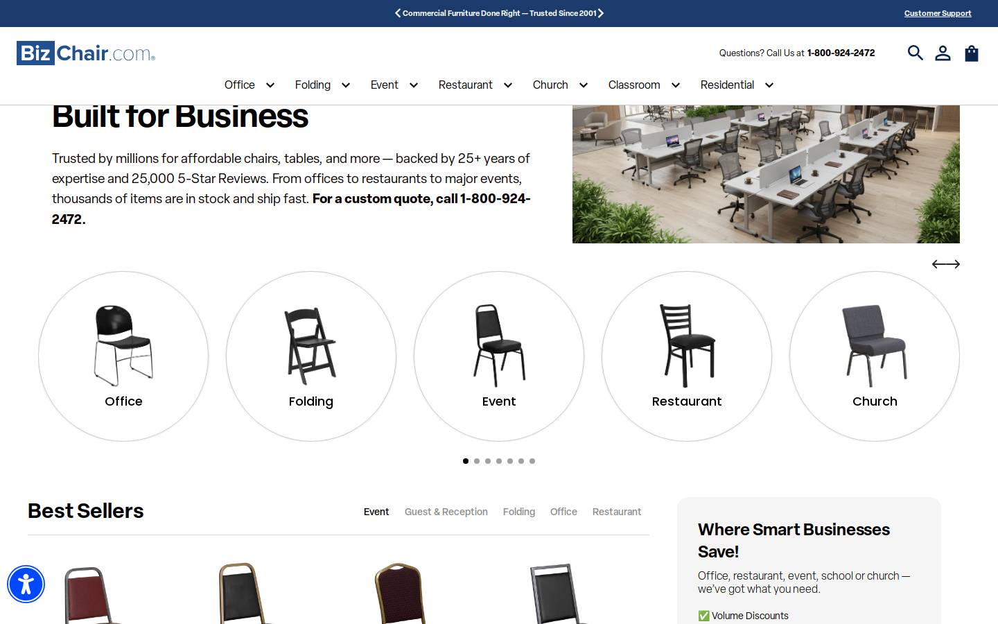 BizChair.com homepage screenshot