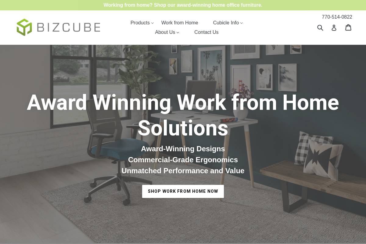 bizcubicles.com homepage screenshot