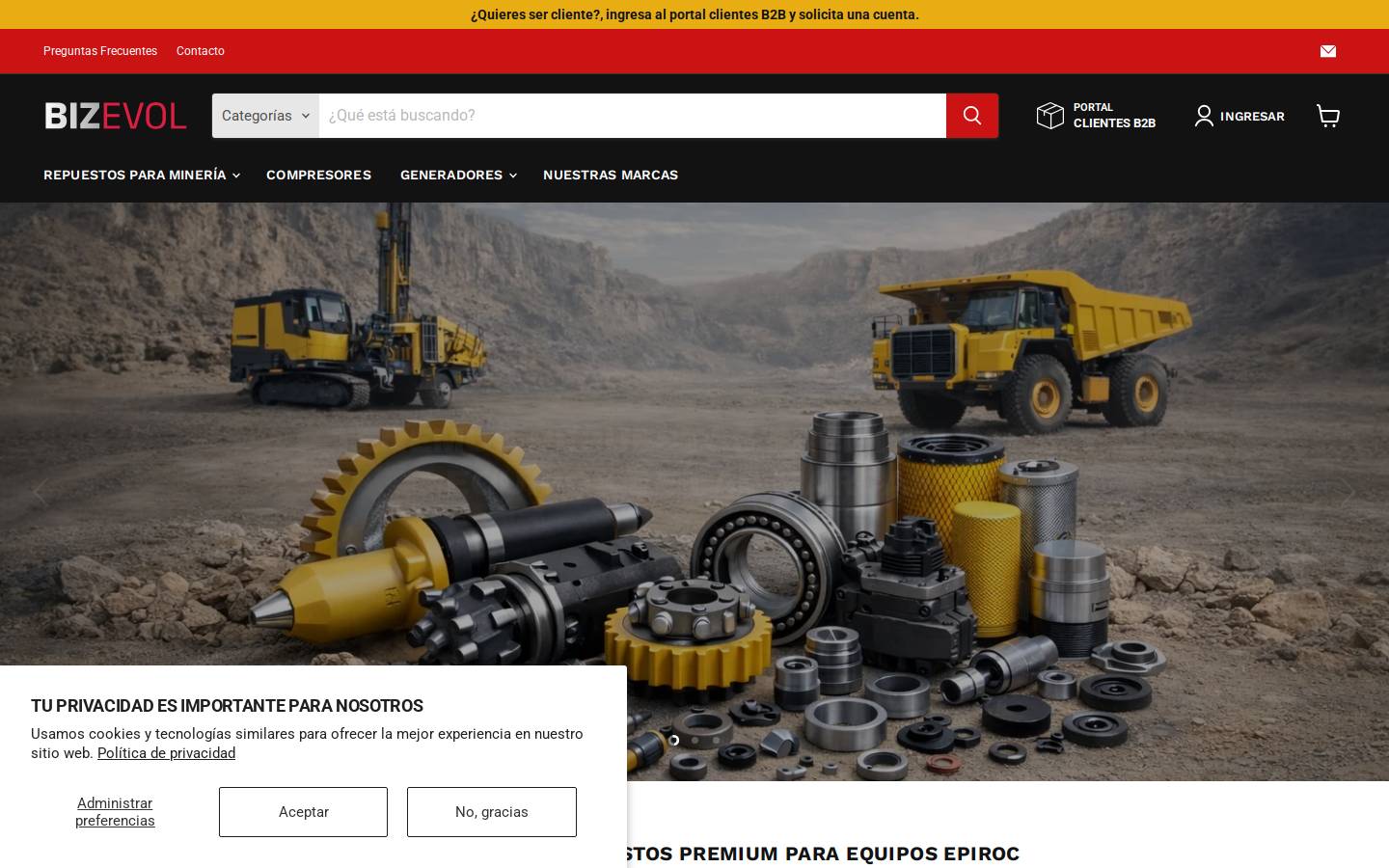 bizevol.com homepage screenshot