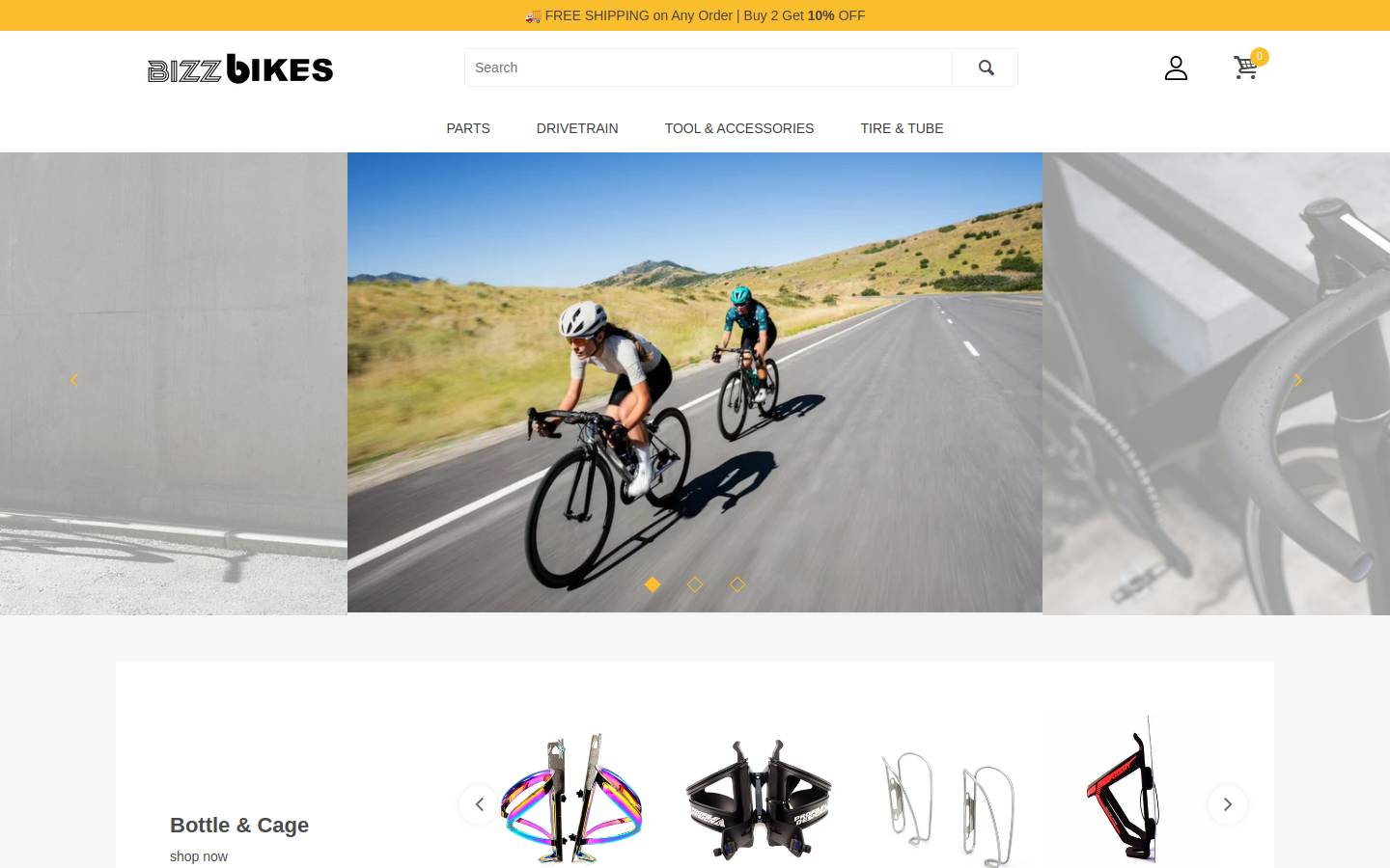 bizzbikes.com homepage screenshot