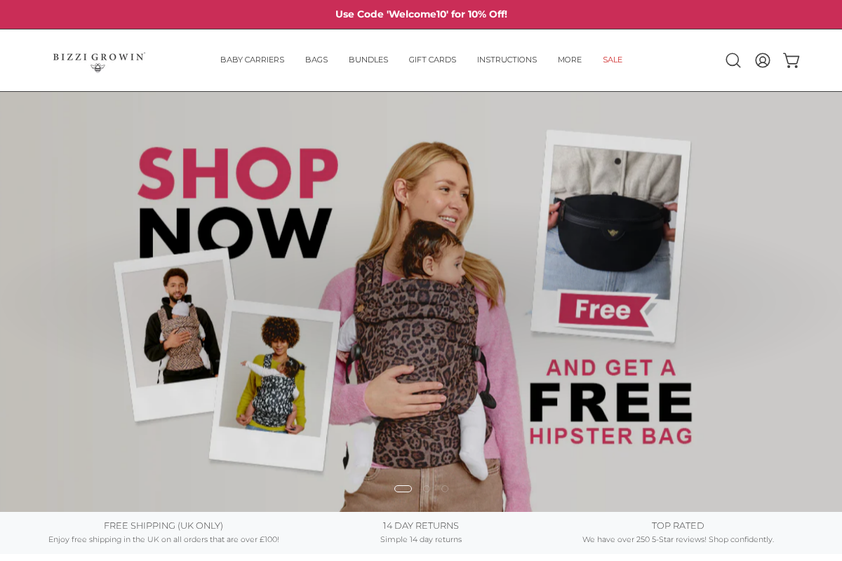 Bizzi Growin homepage screenshot