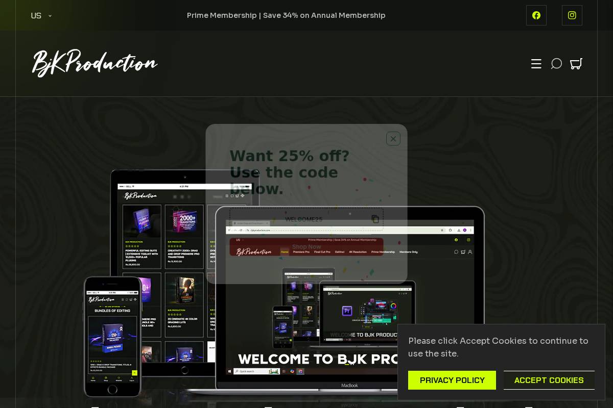Bjkproduction homepage screenshot