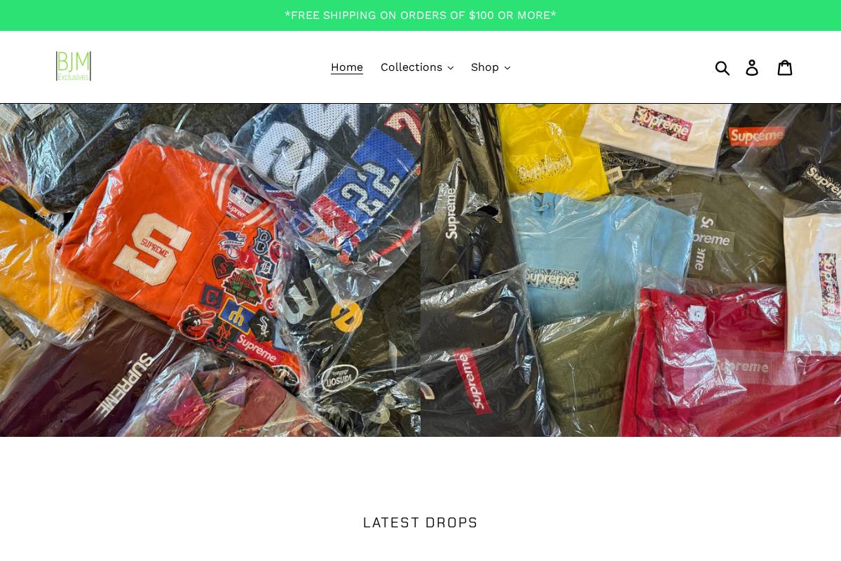 bjm-exclusives.shop homepage screenshot