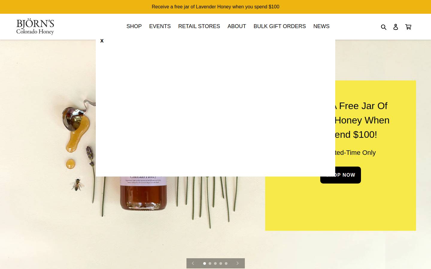 bjornscoloradohoney.com homepage screenshot