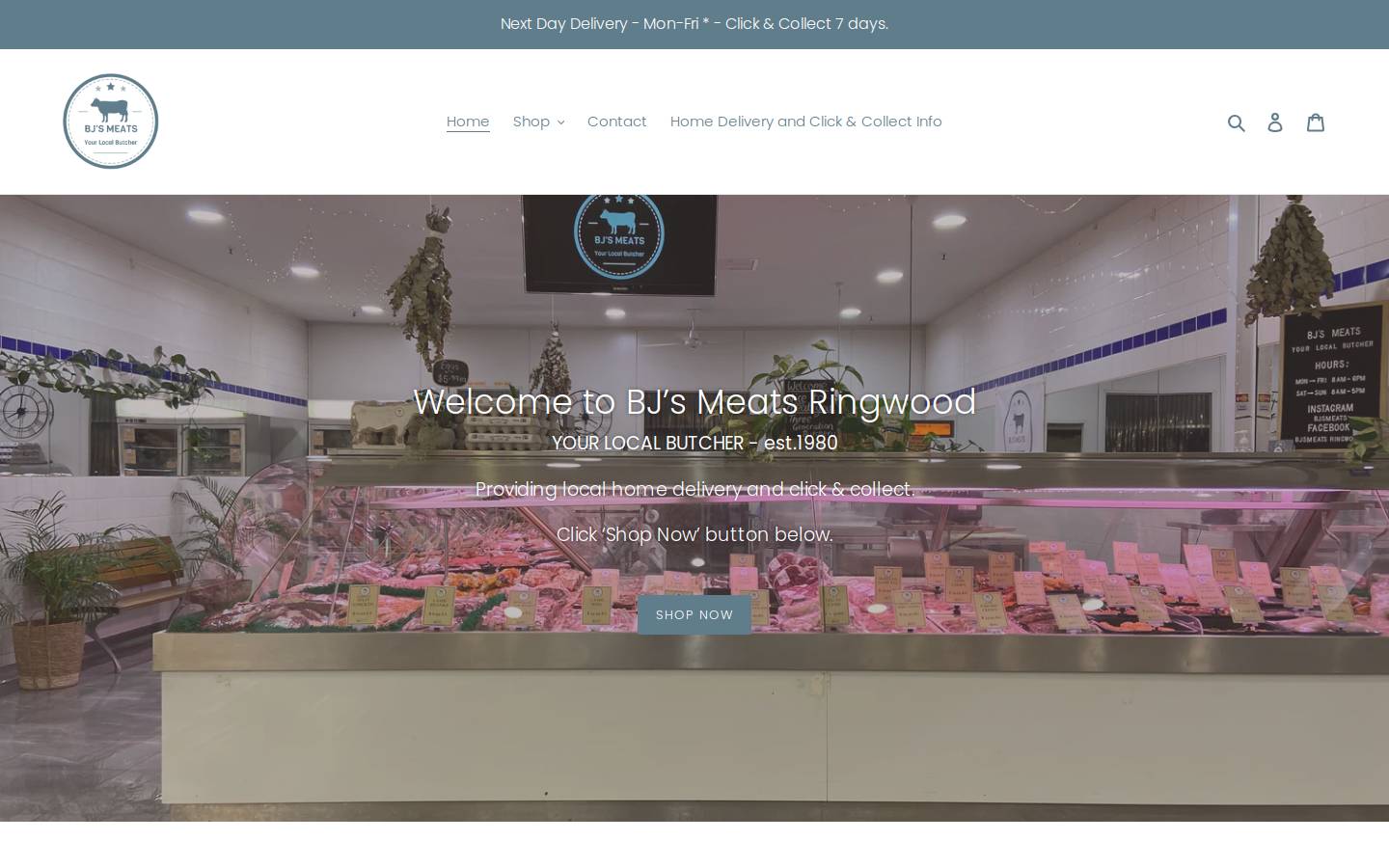bjsmeats.com.au homepage screenshot