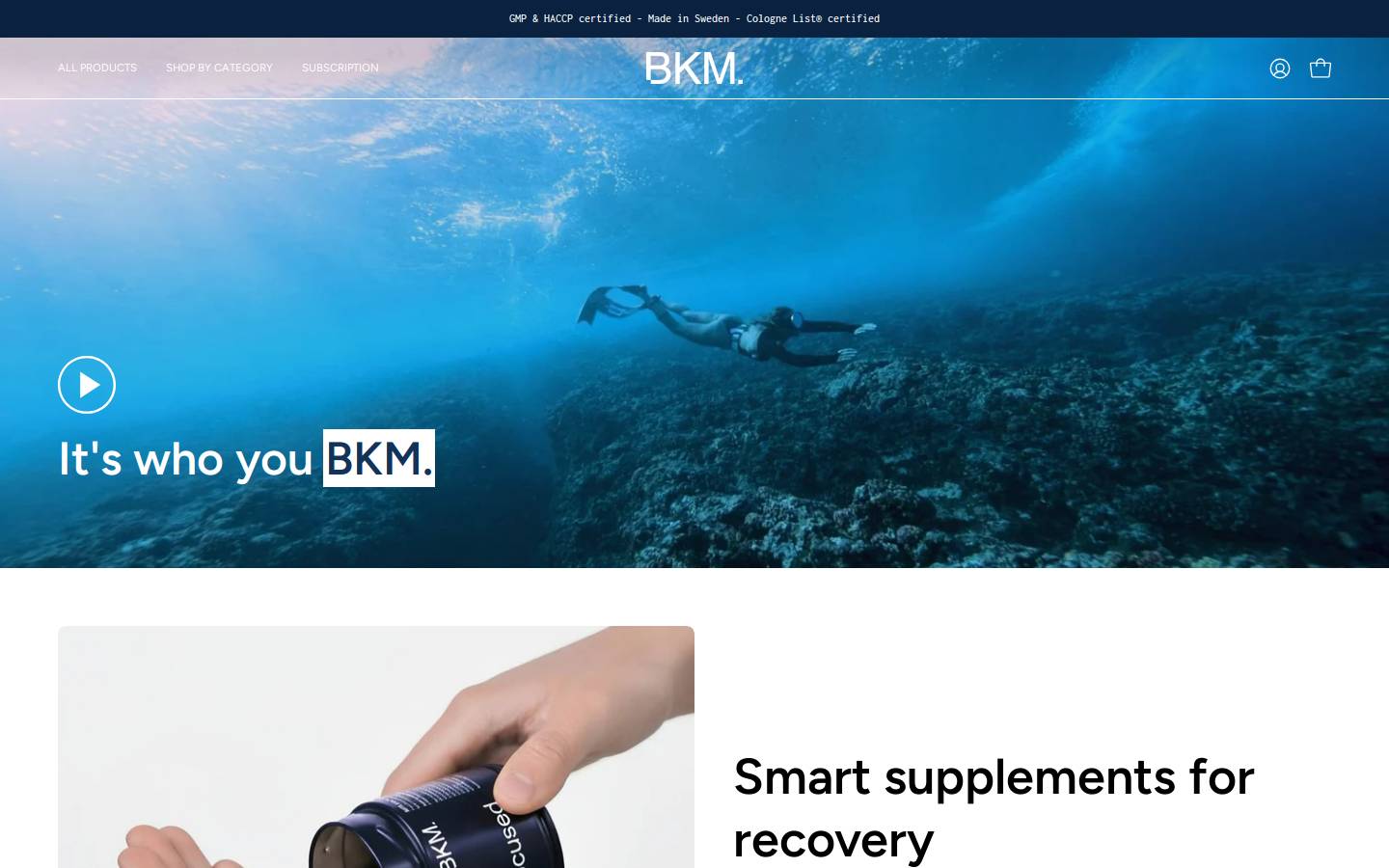 BKM homepage screenshot