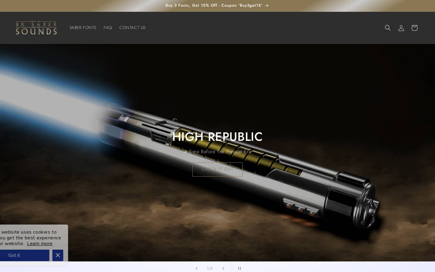 bksabersounds.com homepage screenshot