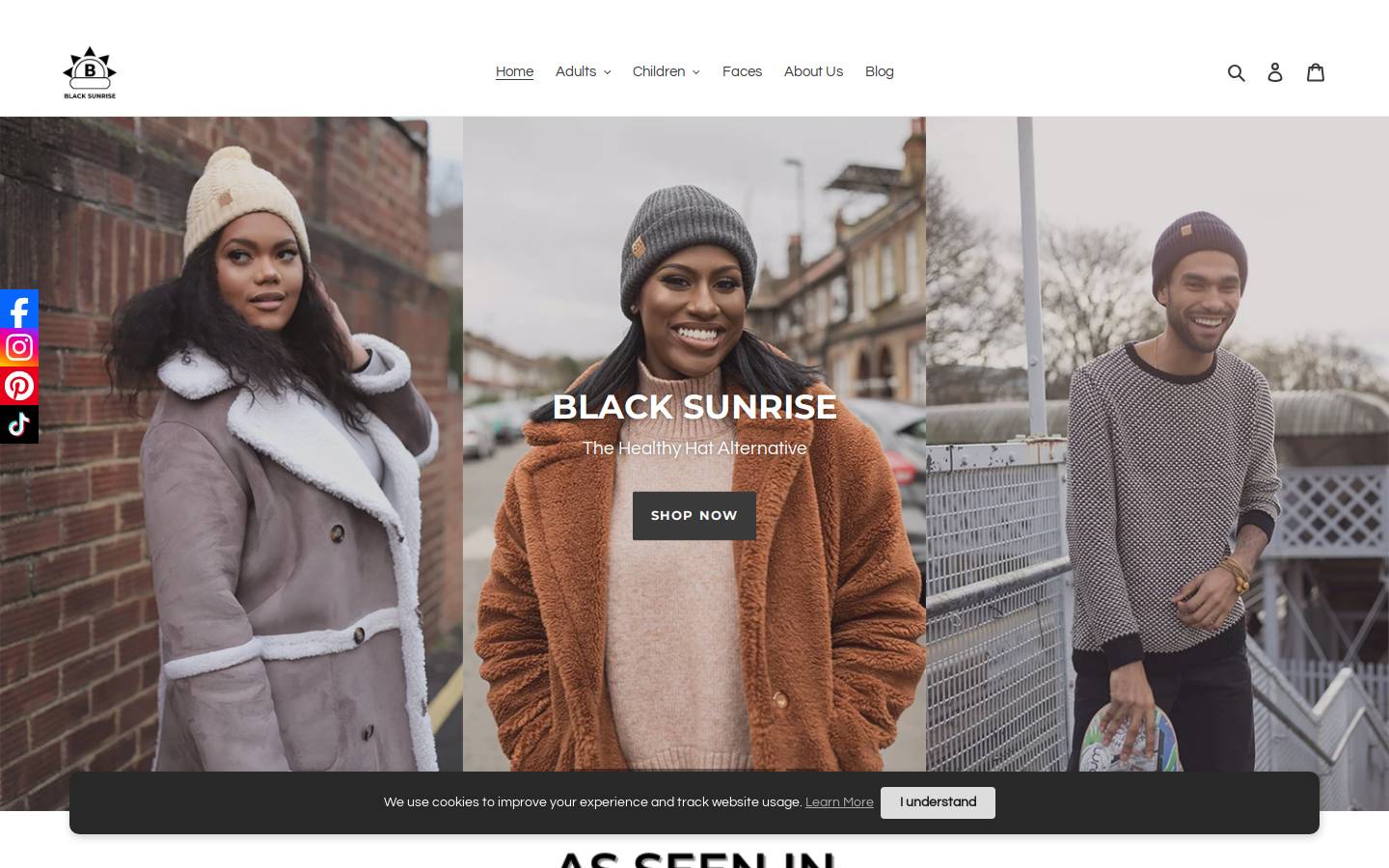 Black Sunrise homepage screenshot