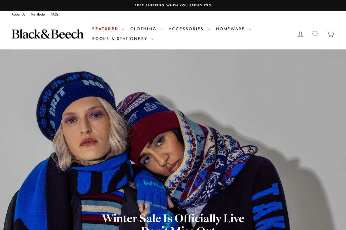 Blackandbeech homepage screenshot