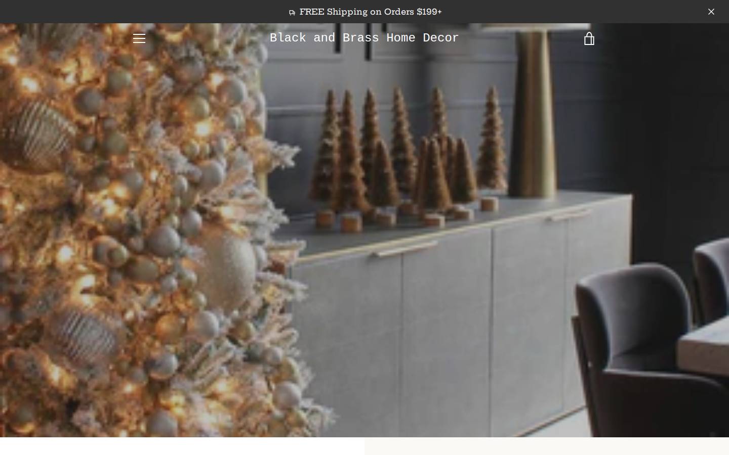 blackandbrasshomedecor.com homepage screenshot