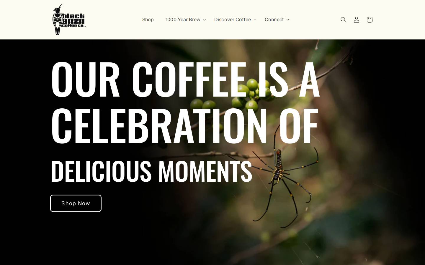 blackbazacoffee.com homepage screenshot