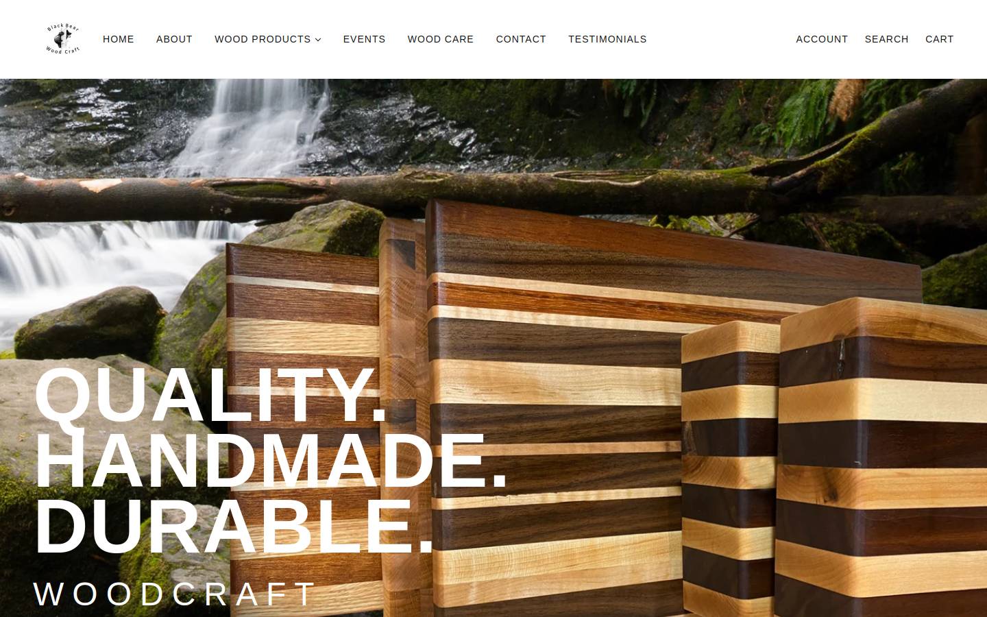 blackbearwoodcraft.com homepage screenshot