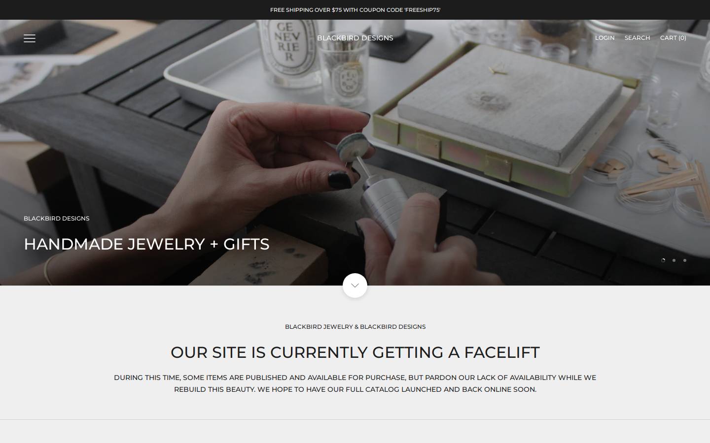 blackbirddesigns.com homepage screenshot