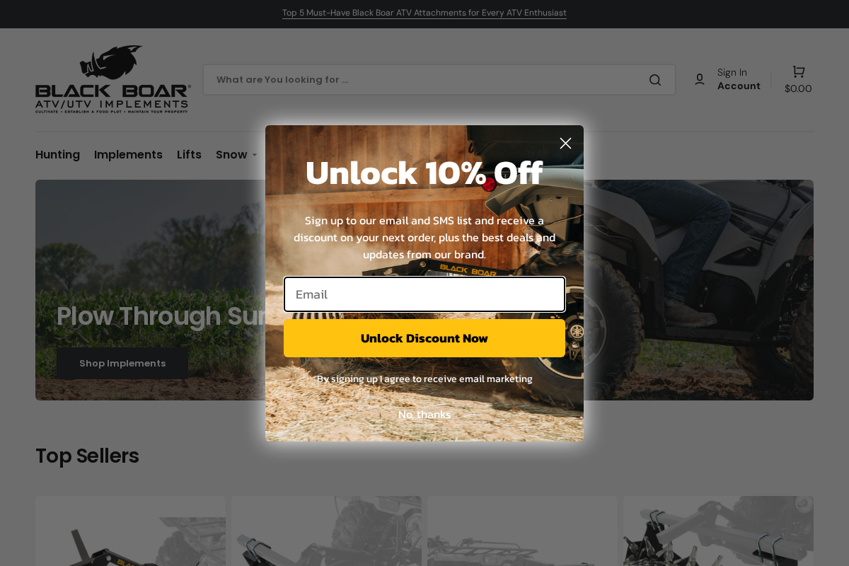 Black Boar ATV homepage screenshot