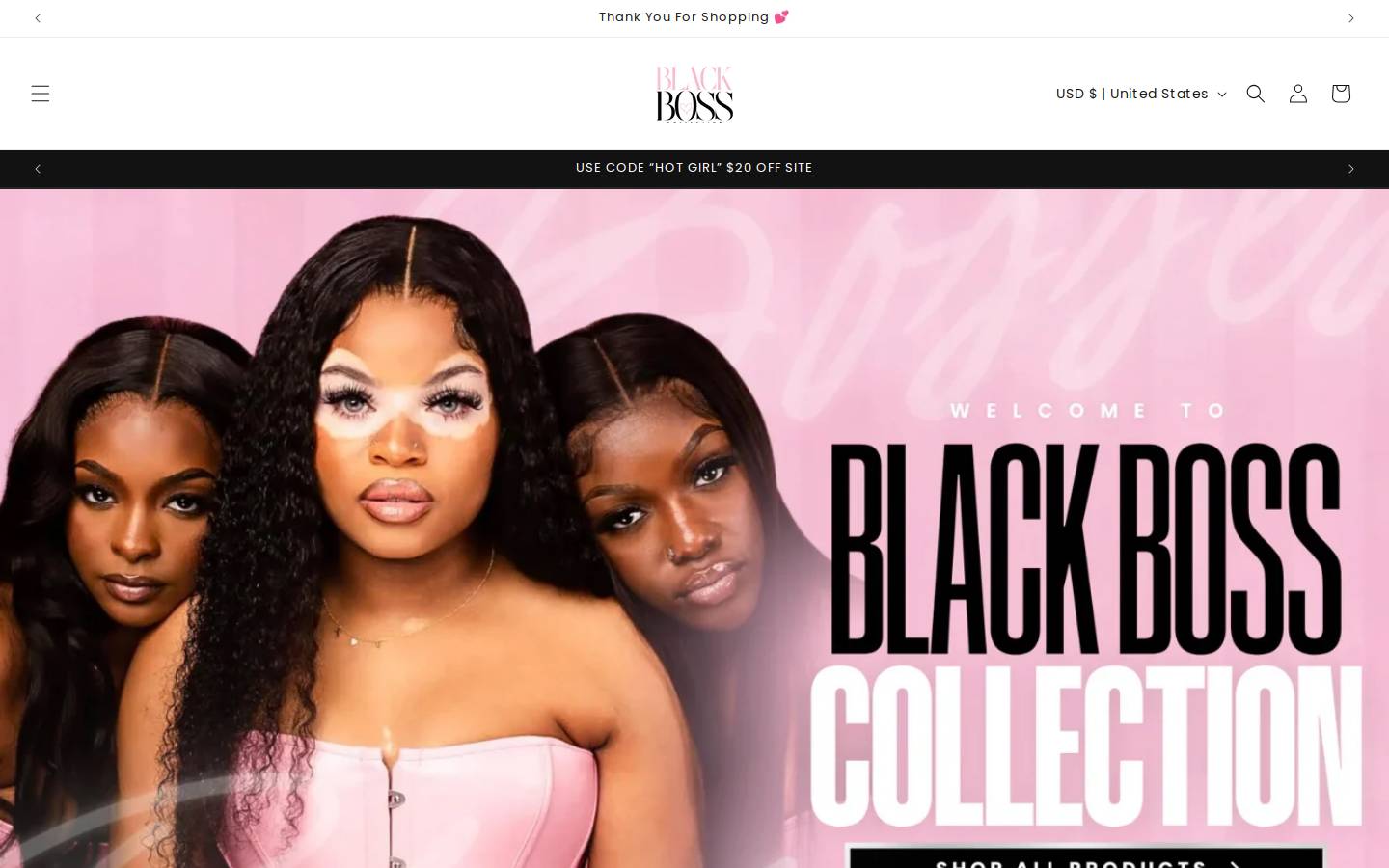 blackbosscollection.com homepage screenshot