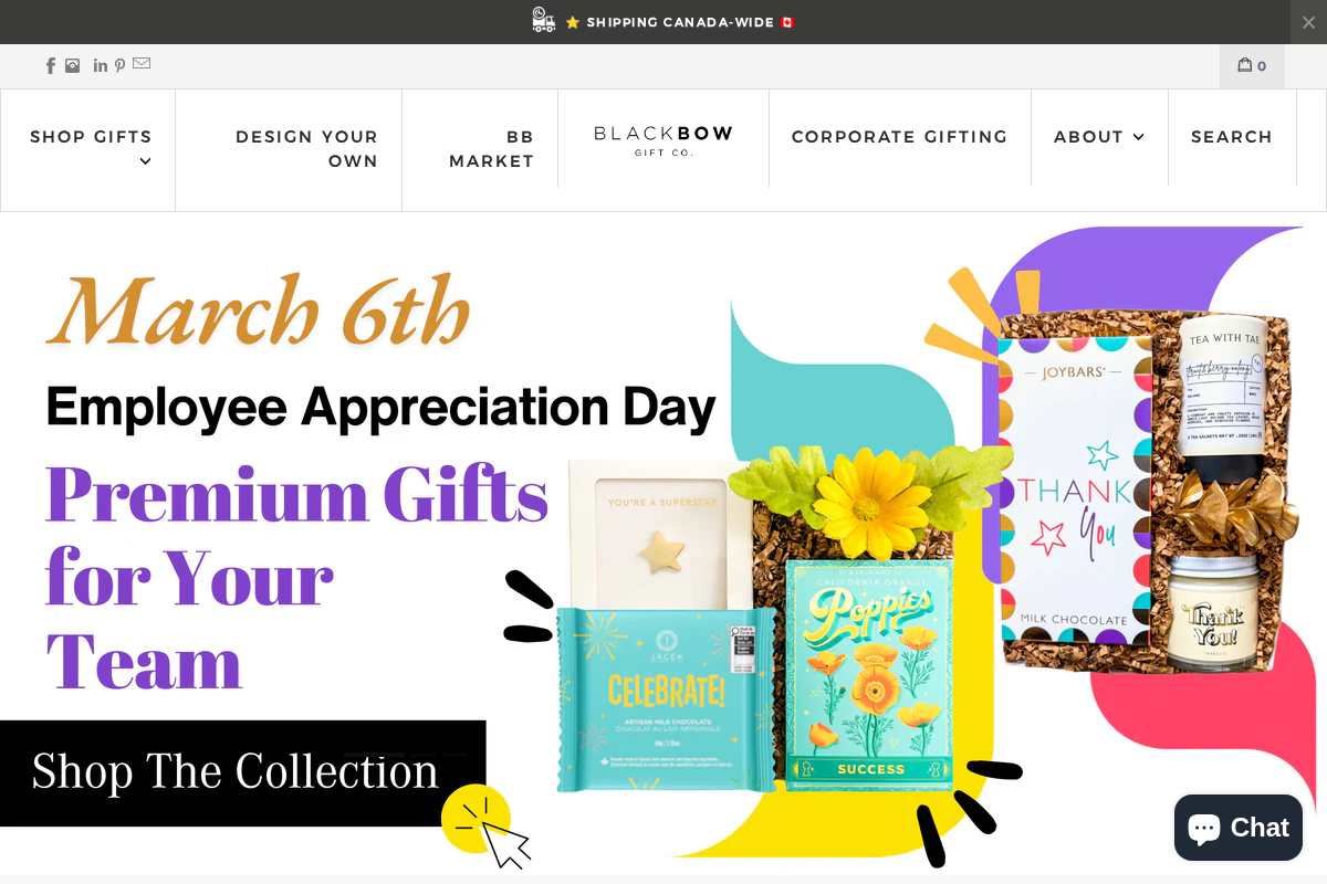 Black Bow Gift Co. homepage screenshot