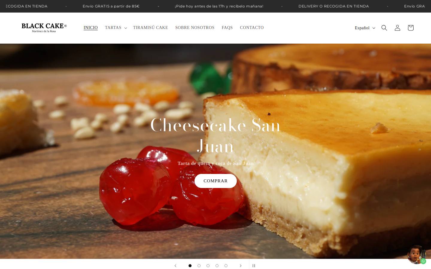 blackcake.es homepage screenshot