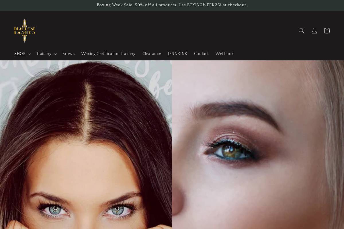 blackcatlashes.ca homepage screenshot