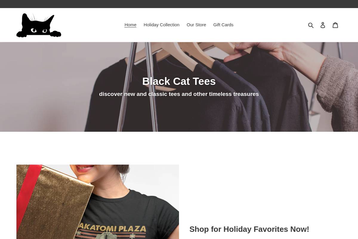 blackcattees.com homepage screenshot