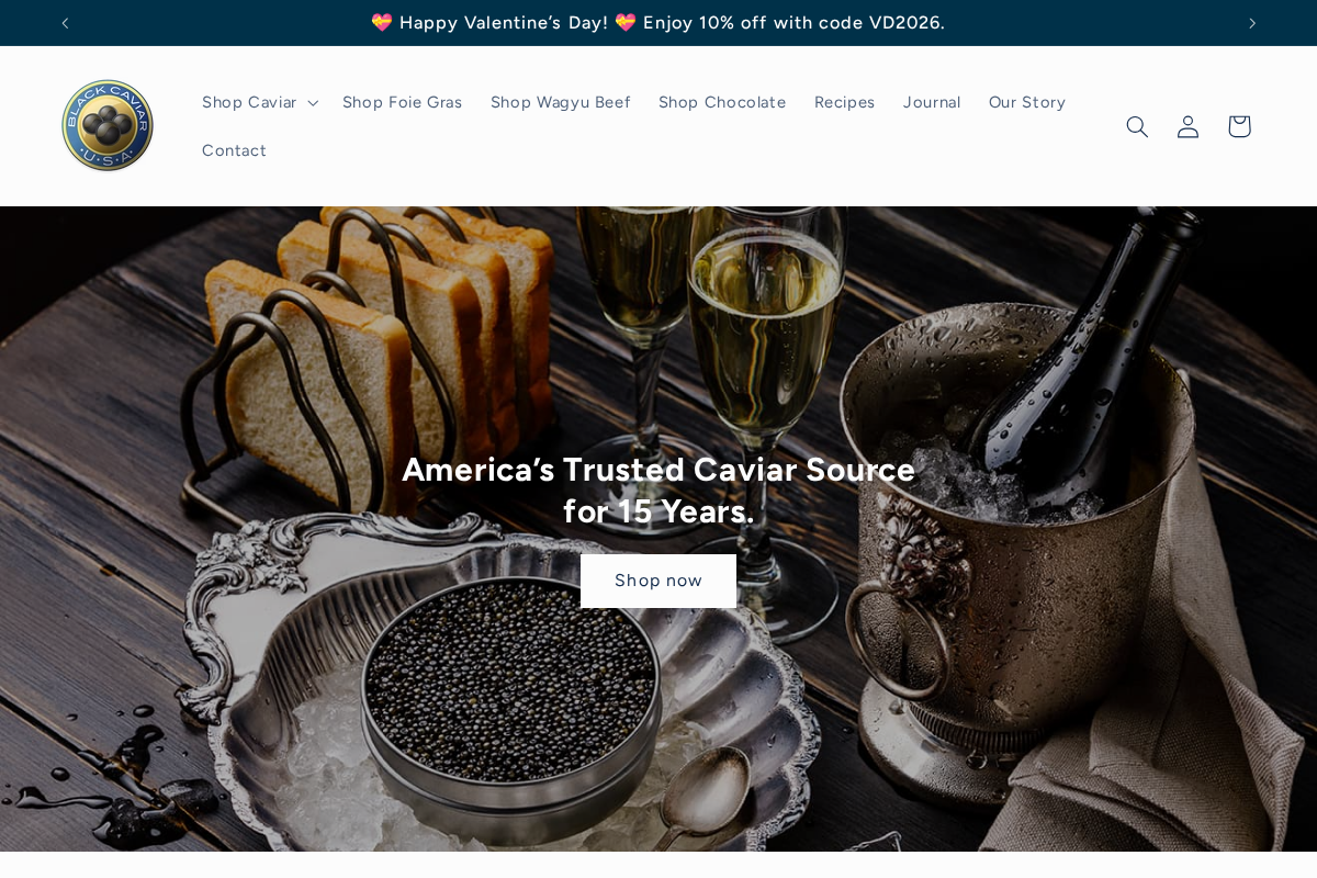 Black Caviar USA homepage screenshot