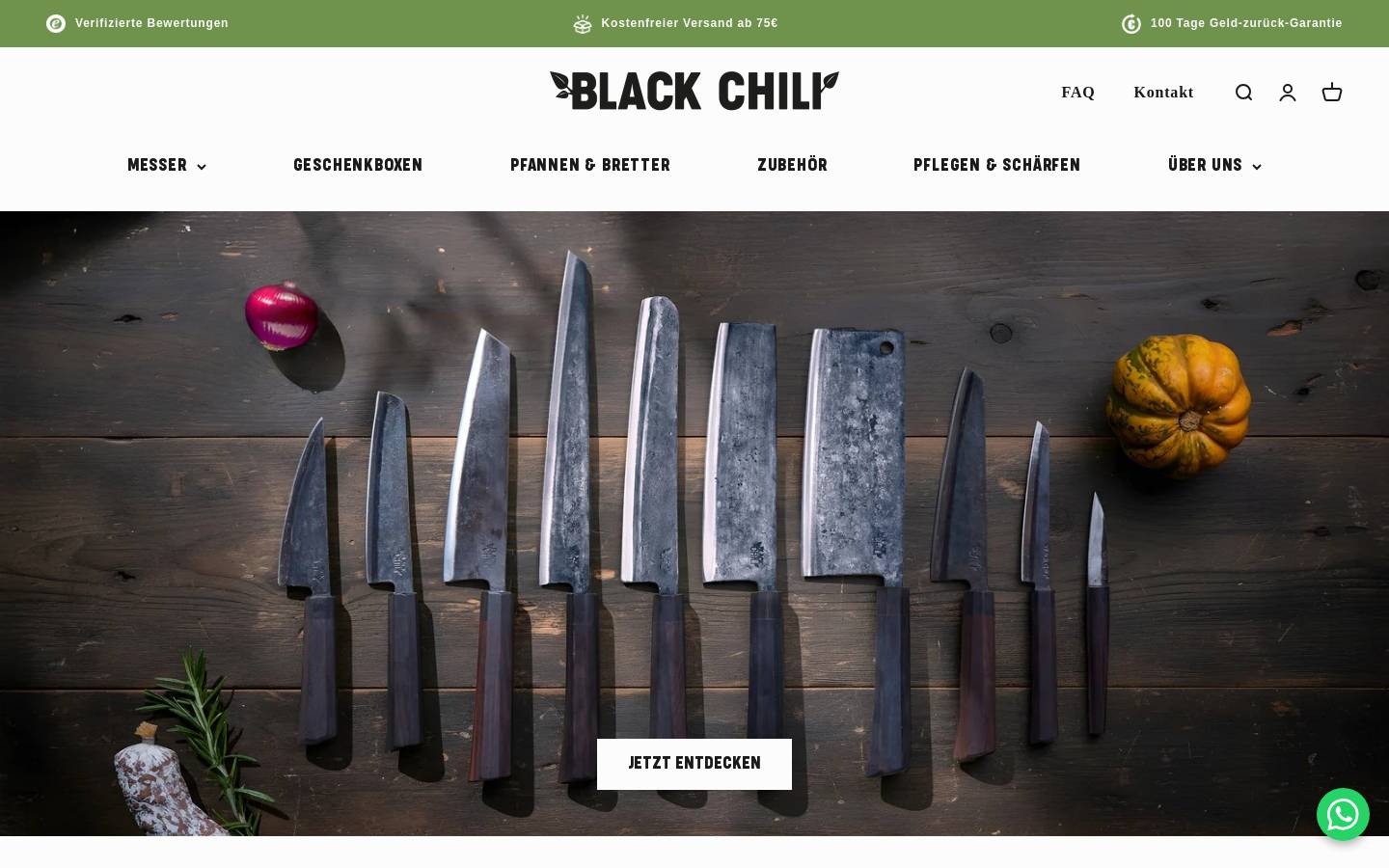 blackchilimesser.de homepage screenshot