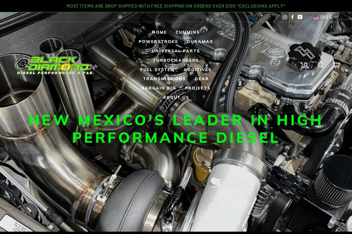blackdiamonddieselperformance.com homepage screenshot