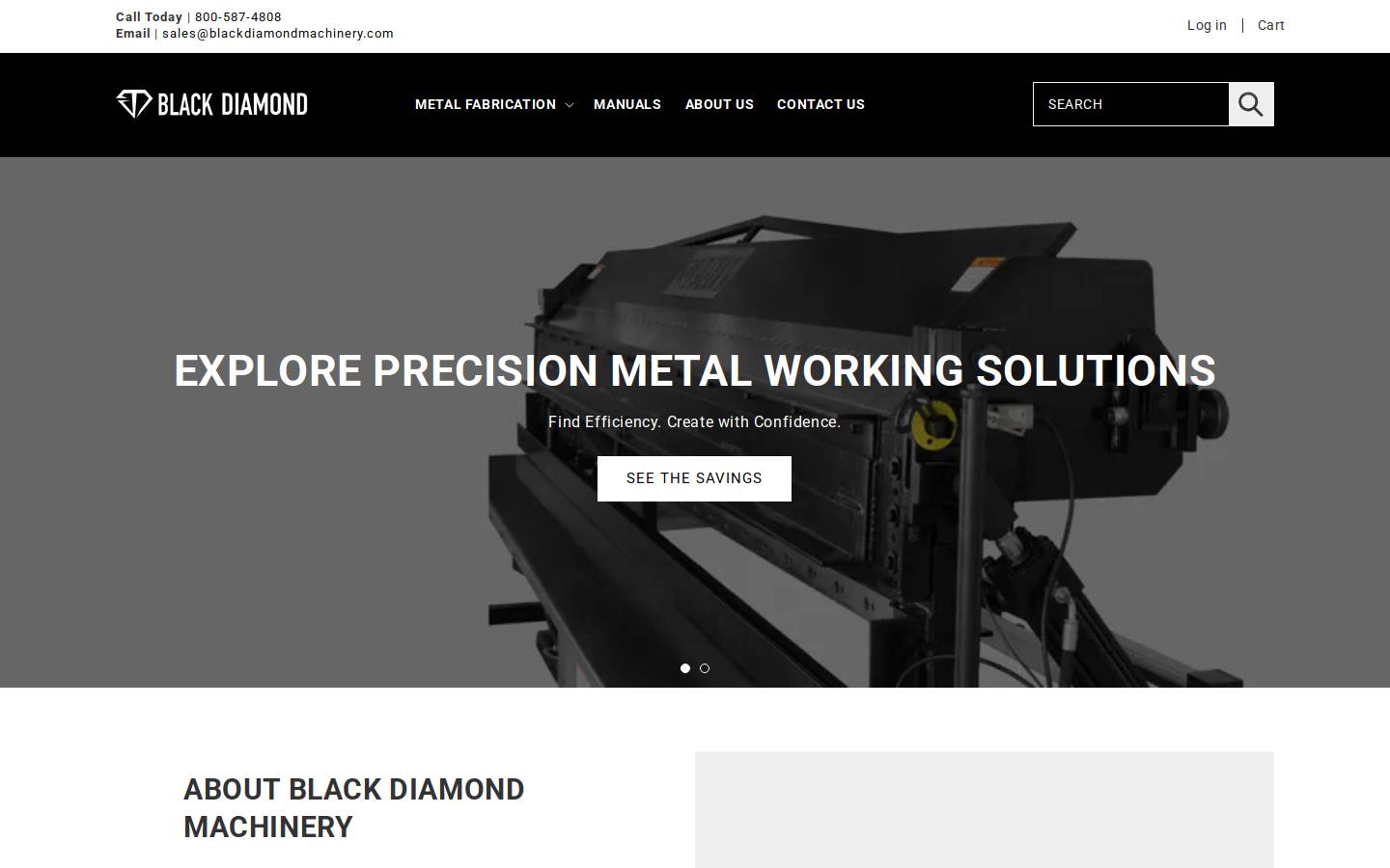 blackdiamondmachinery.com homepage screenshot
