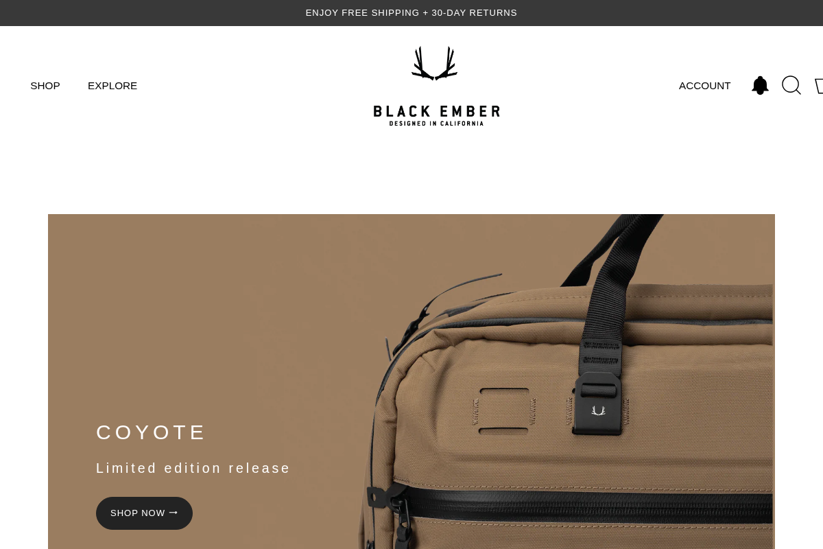 BLACK EMBER homepage screenshot