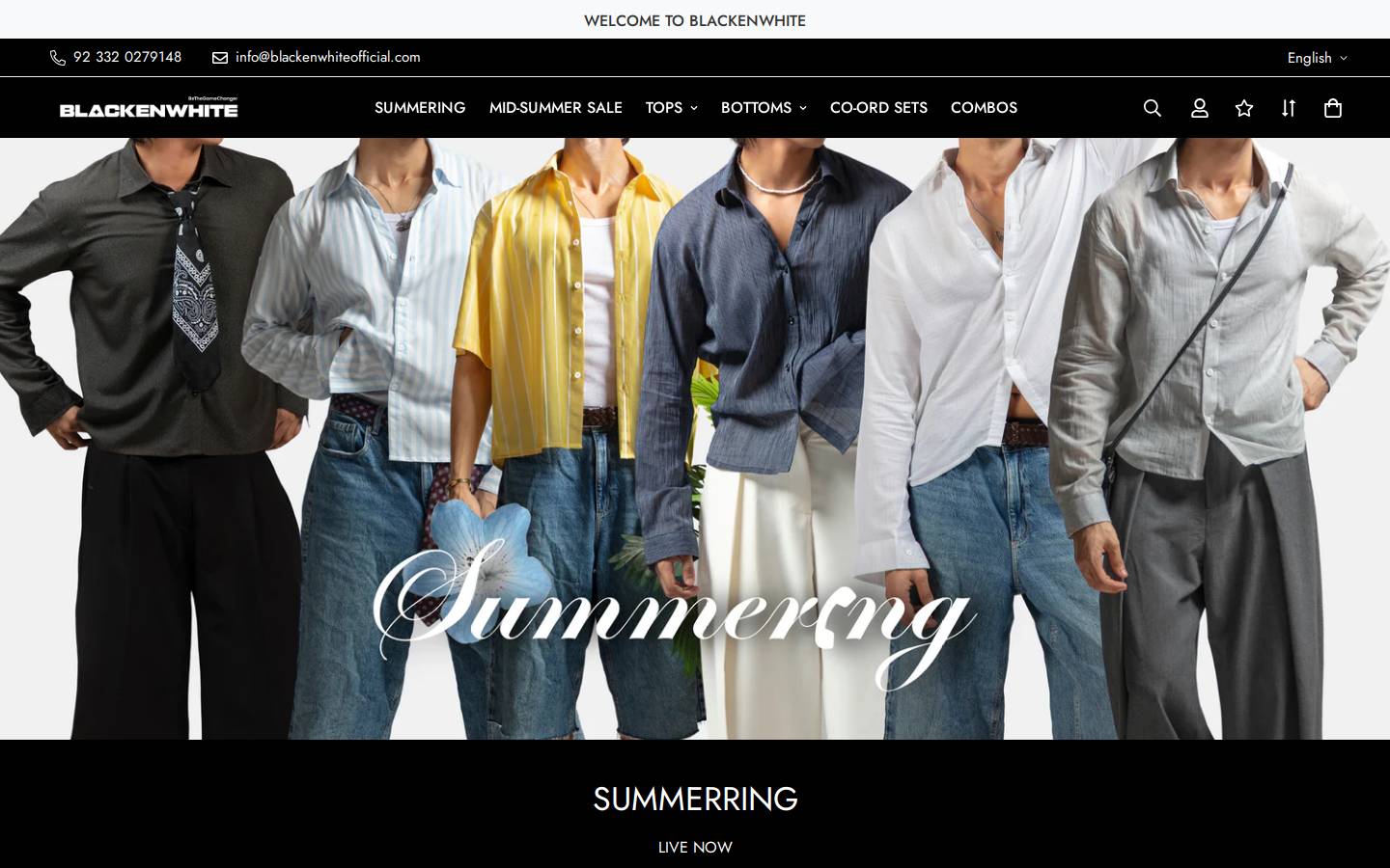 blackenwhiteofficial.com homepage screenshot