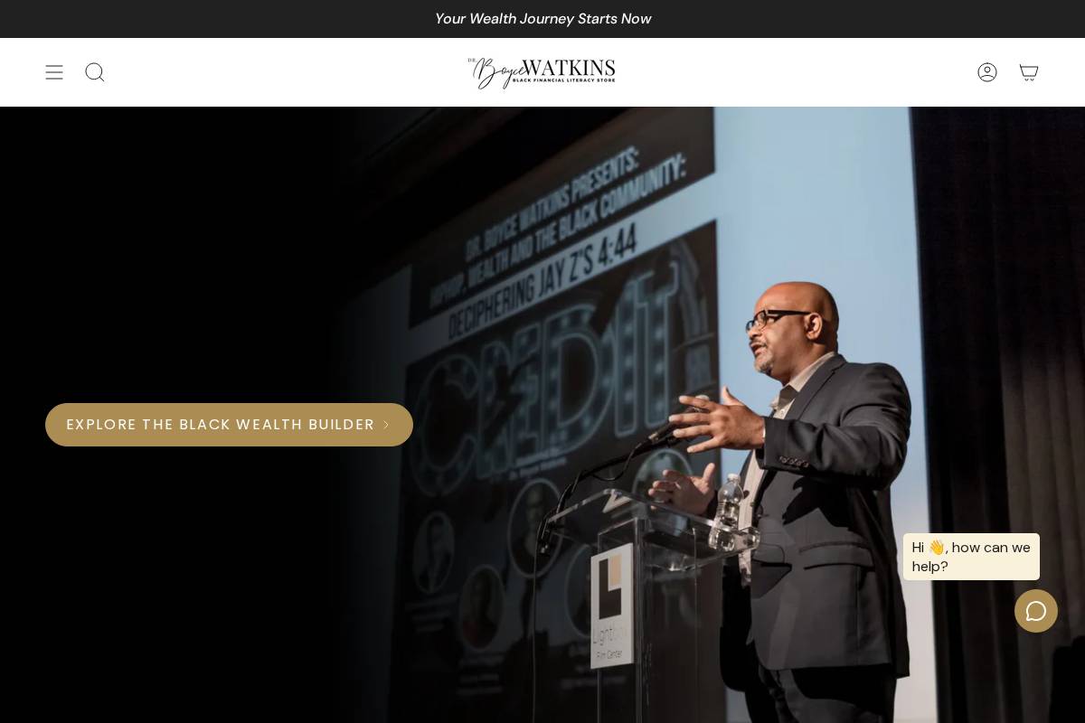 blackfinancialliteracystore.com homepage screenshot