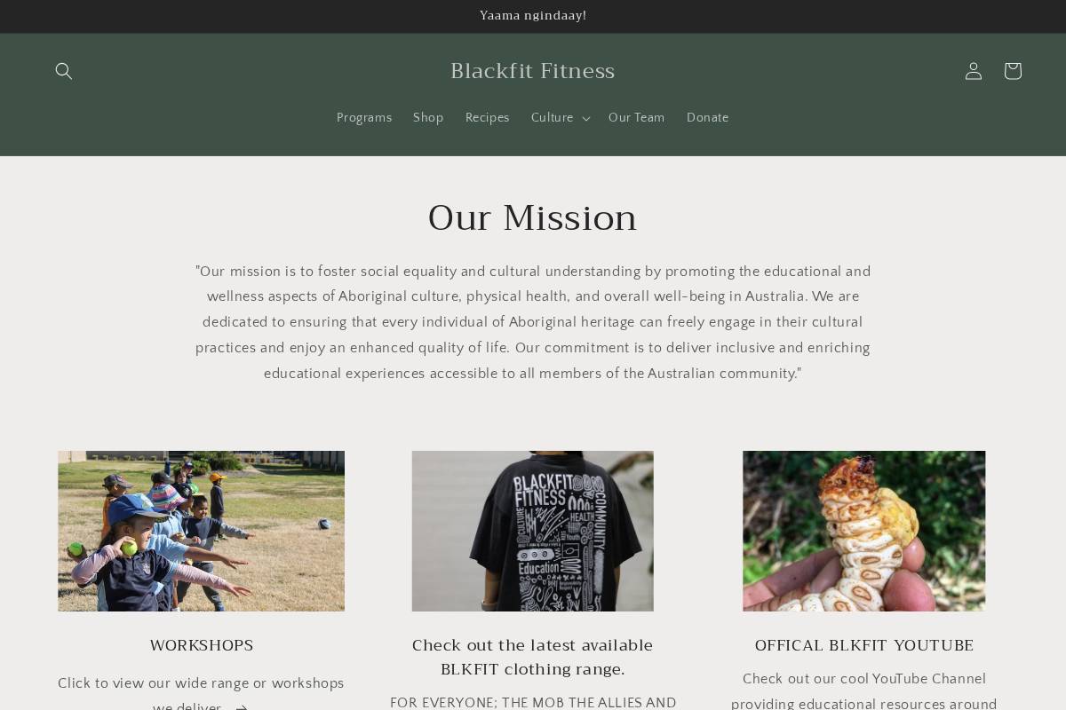 blackfit.com.au homepage screenshot