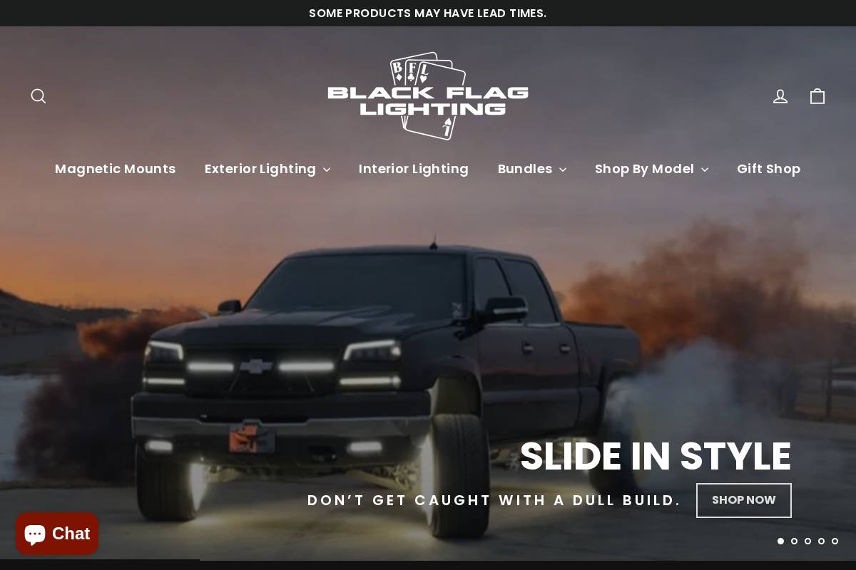 blackflaglighting.com homepage screenshot