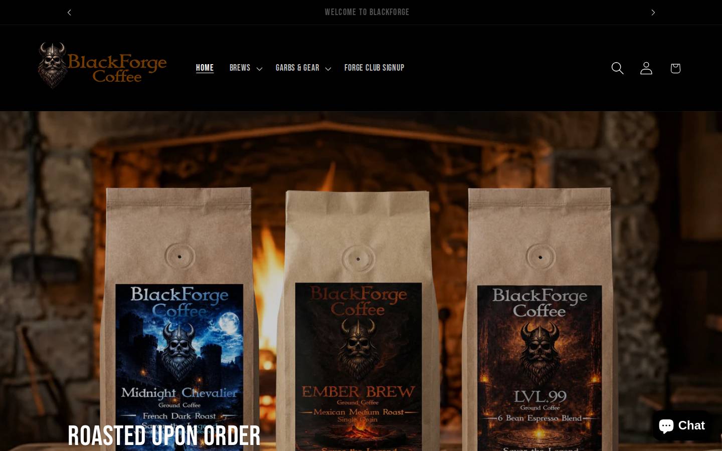 blackforgecoffeeco.com homepage screenshot