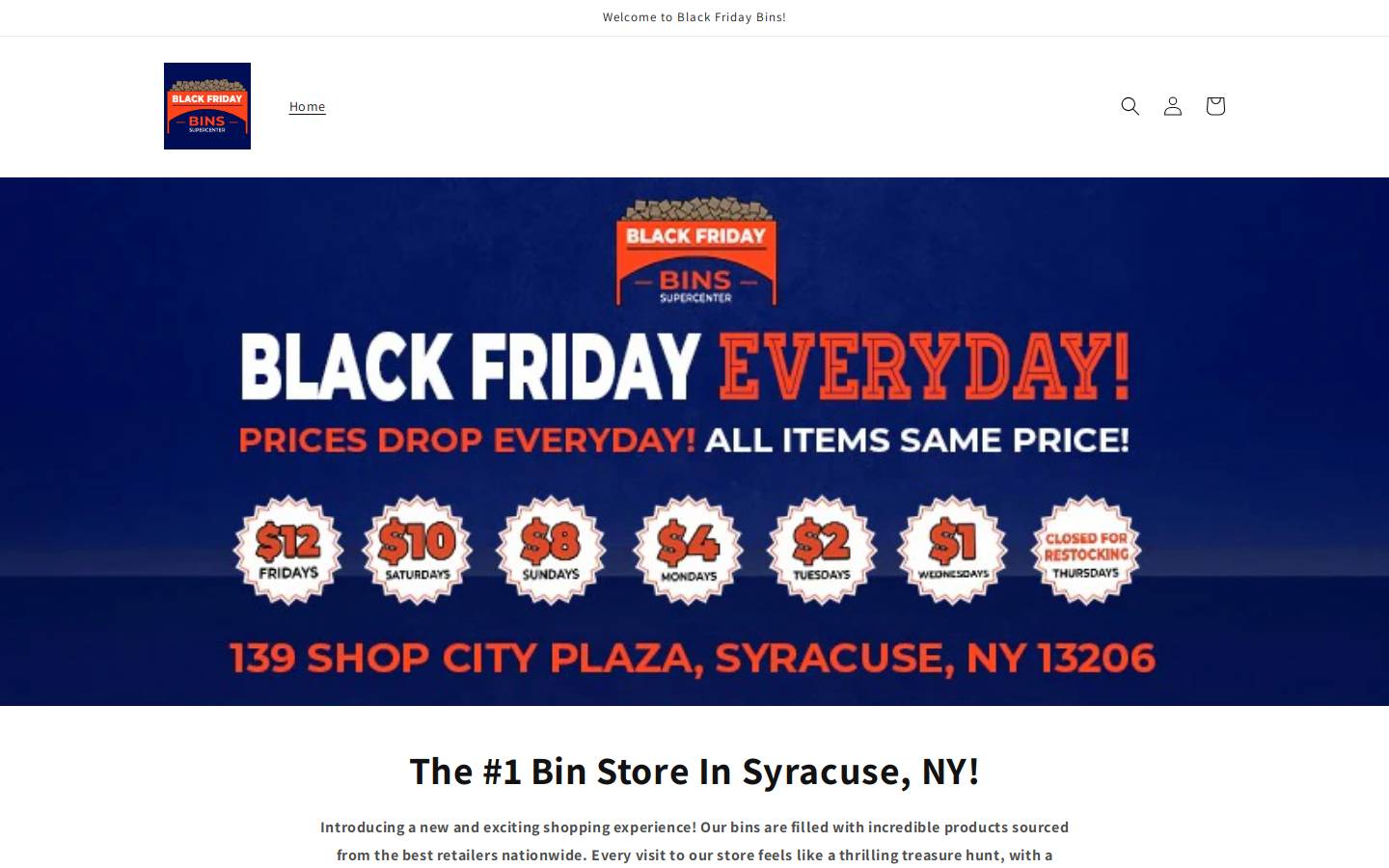 blackfridaybinssyr.com homepage screenshot