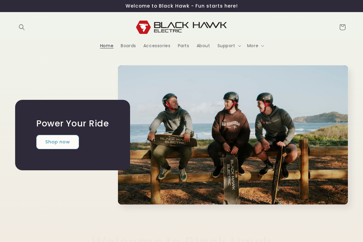Black Hawk Electric homepage screenshot