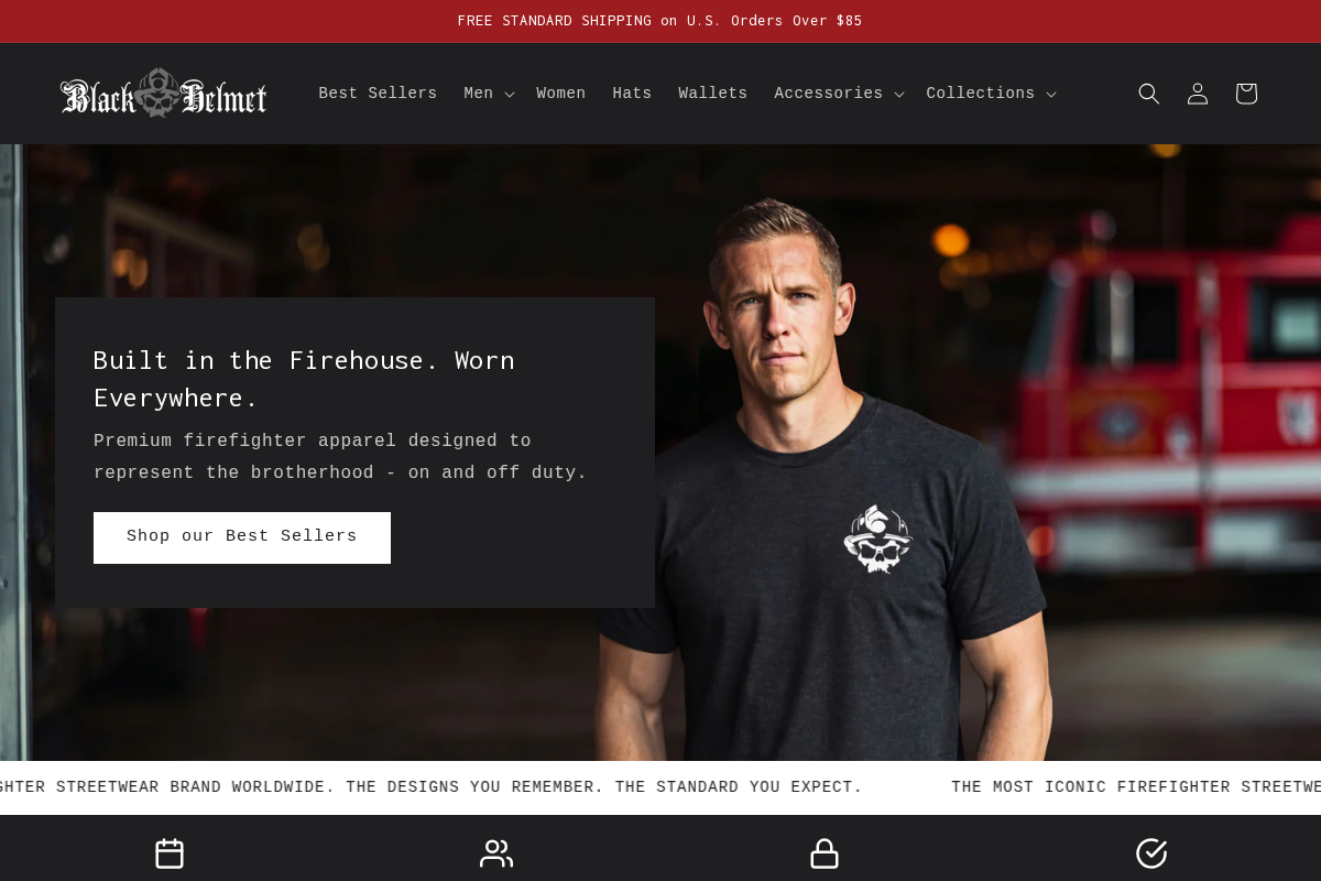 Black Helmet homepage screenshot