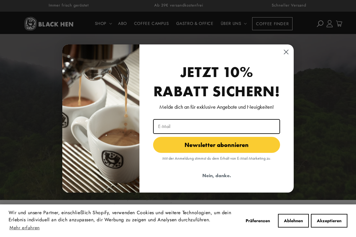 BLACK HEN Rösthandwerk homepage screenshot