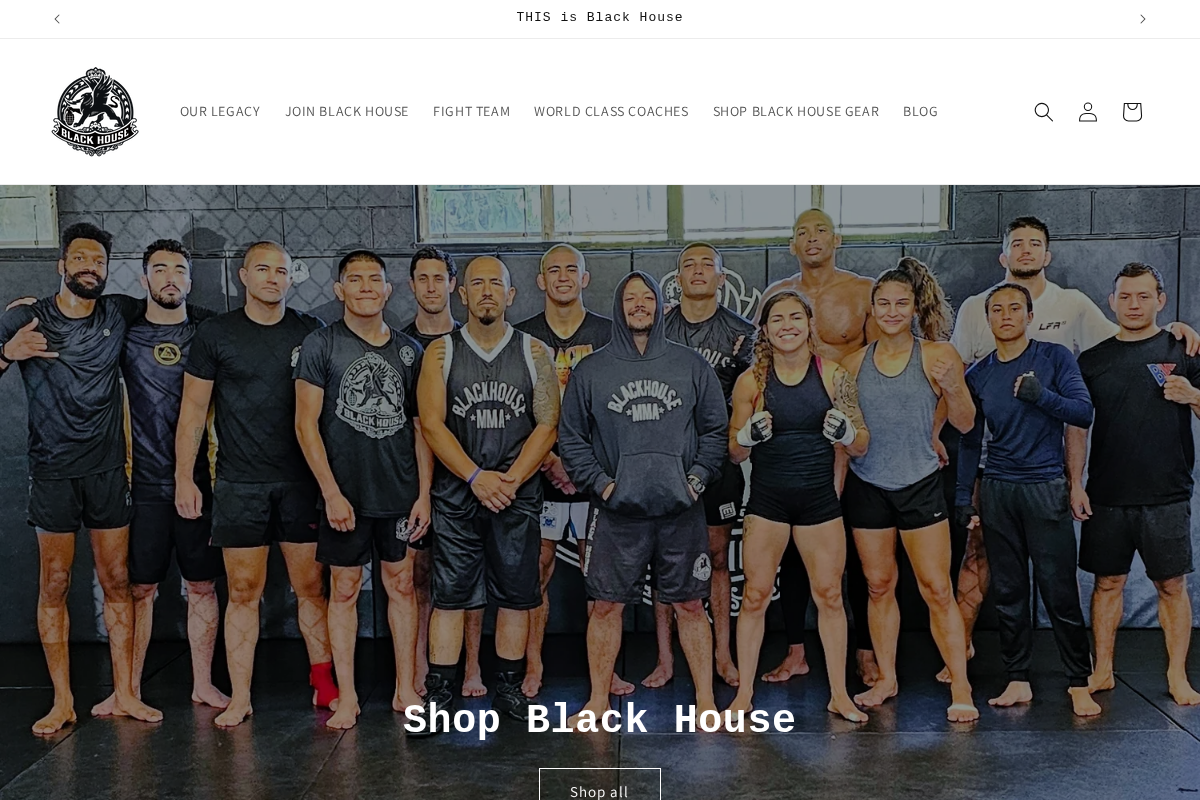 Black House MMA homepage screenshot
