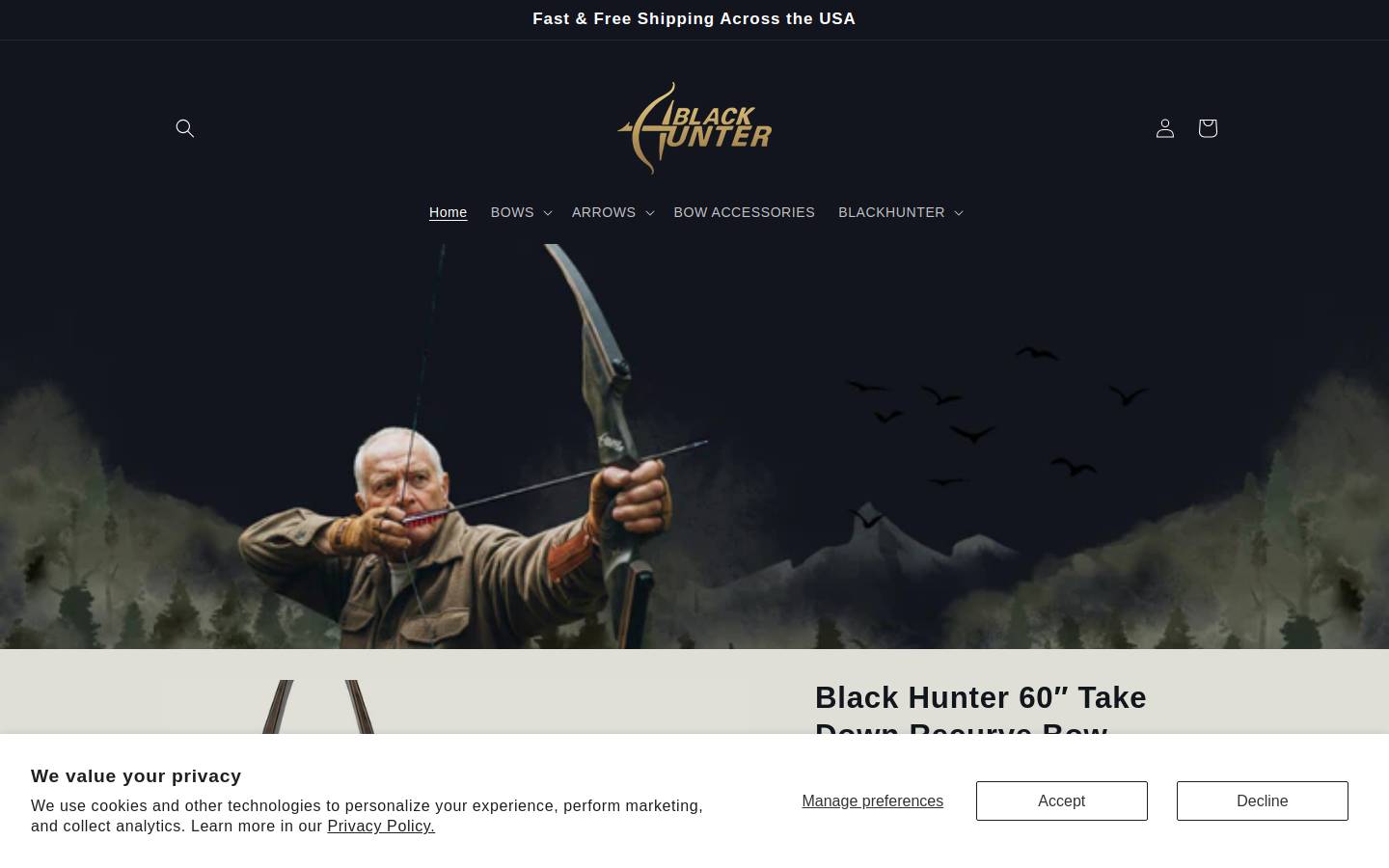 blackhunterarchery.com homepage screenshot