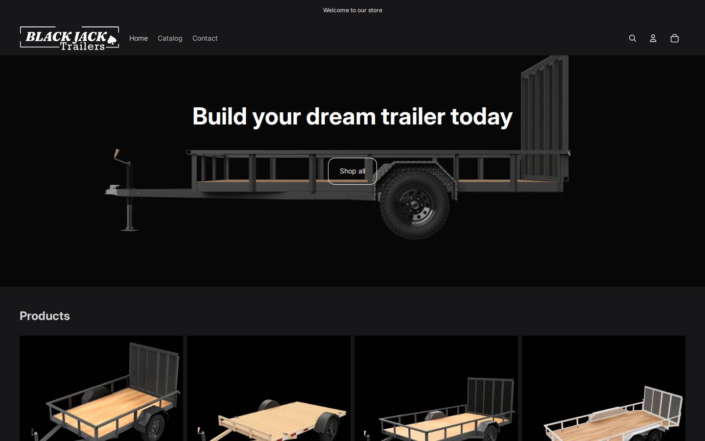 blackjacktrailers.com homepage screenshot