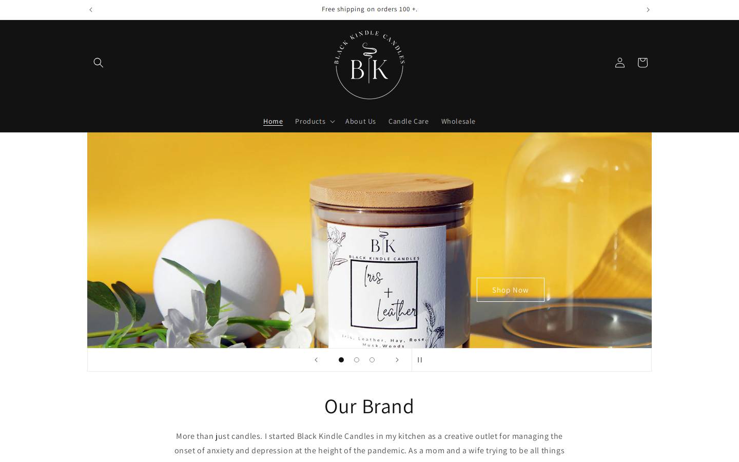 blackkindlecandles.com homepage screenshot