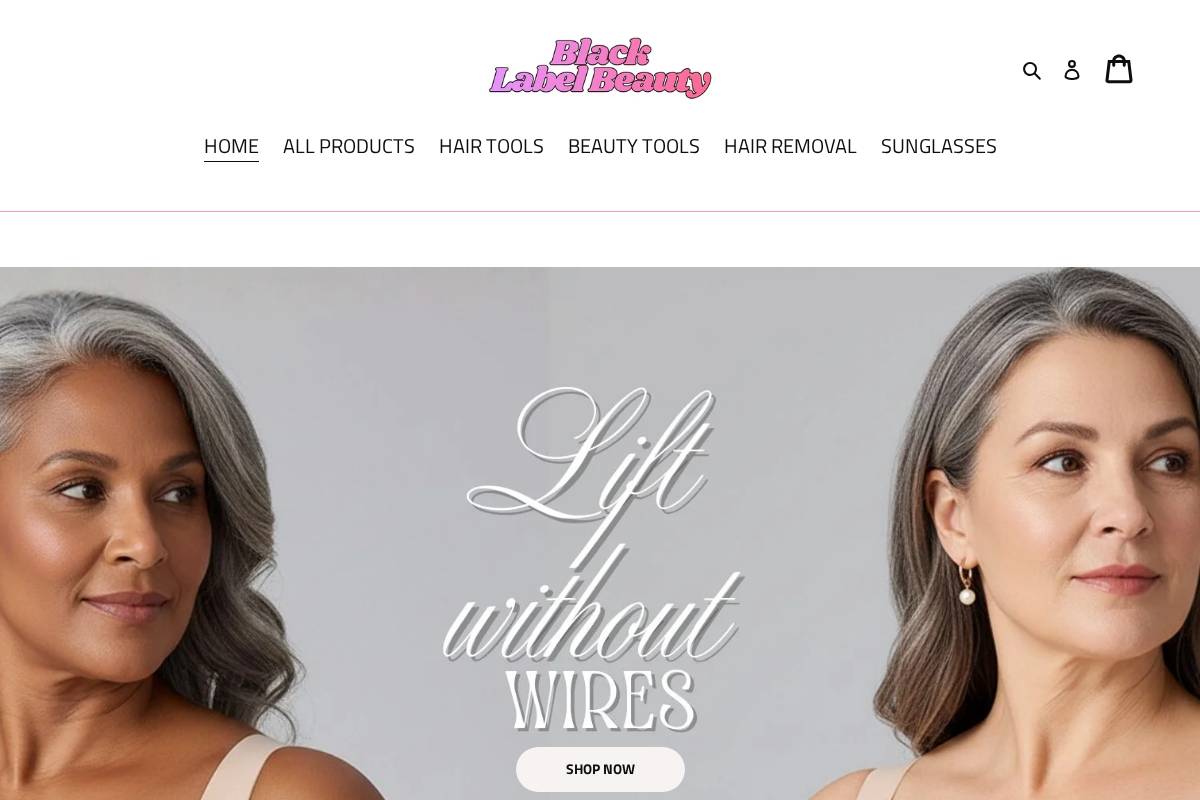 blacklabelbeauty.com.au homepage screenshot